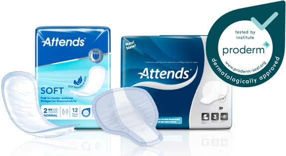 Attends Soft and Men pack shots and proderm seal Attends Soft and Men pack shots and proderm seal